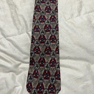 SERICA -GEOMETRIC RED - SILK NECK TIE